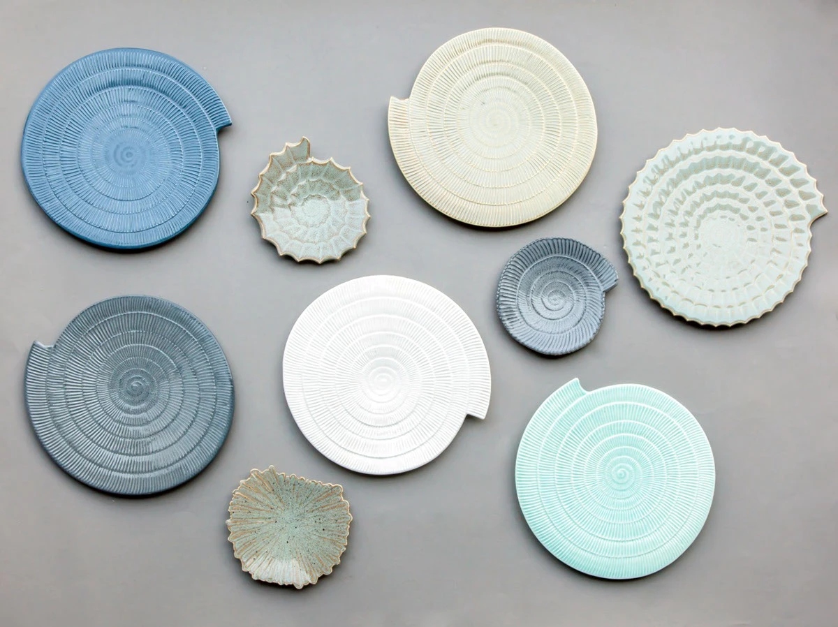 Ceramic spiral plates collection